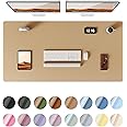 YSAGi Leather Desk Protector, Office Mat, Large Mouse Mat, Non-Slip PU Leather Blotter, Laptop Desk Mat, Waterproof Writing Pad for Office and Home (Latte, 47.2" x 23.21")