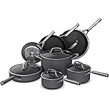 Ninja Foodi NeverStick Premium Hard-Anodized 12-Piece Cookware Set, nonstick, durable, oven safe to 500°F, slate grey, C39800