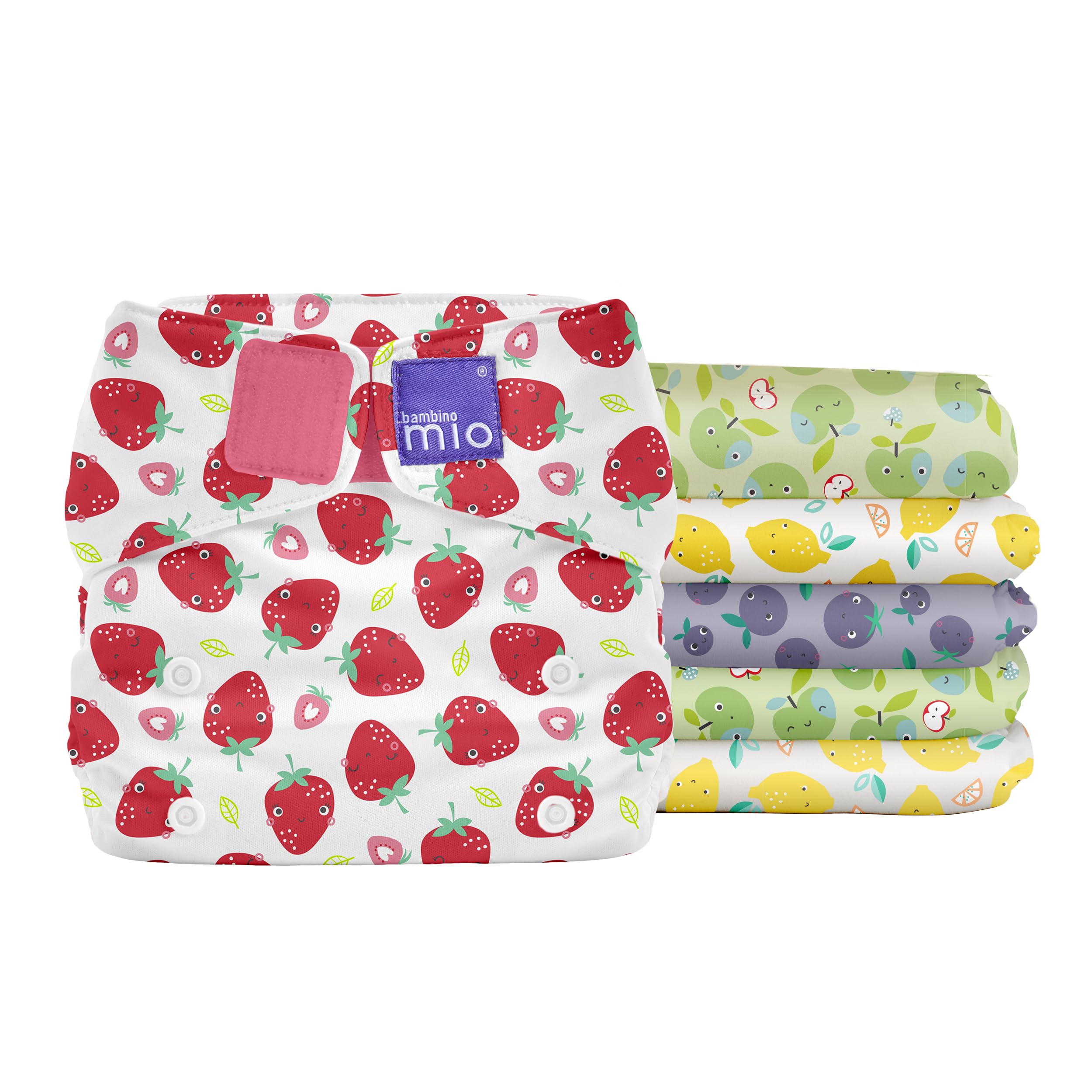Bambino Mio, Washable Miosolo Classic Nappies, Reusable Cloth Nappies Set (Cute Fruit) Baby and Toddler
