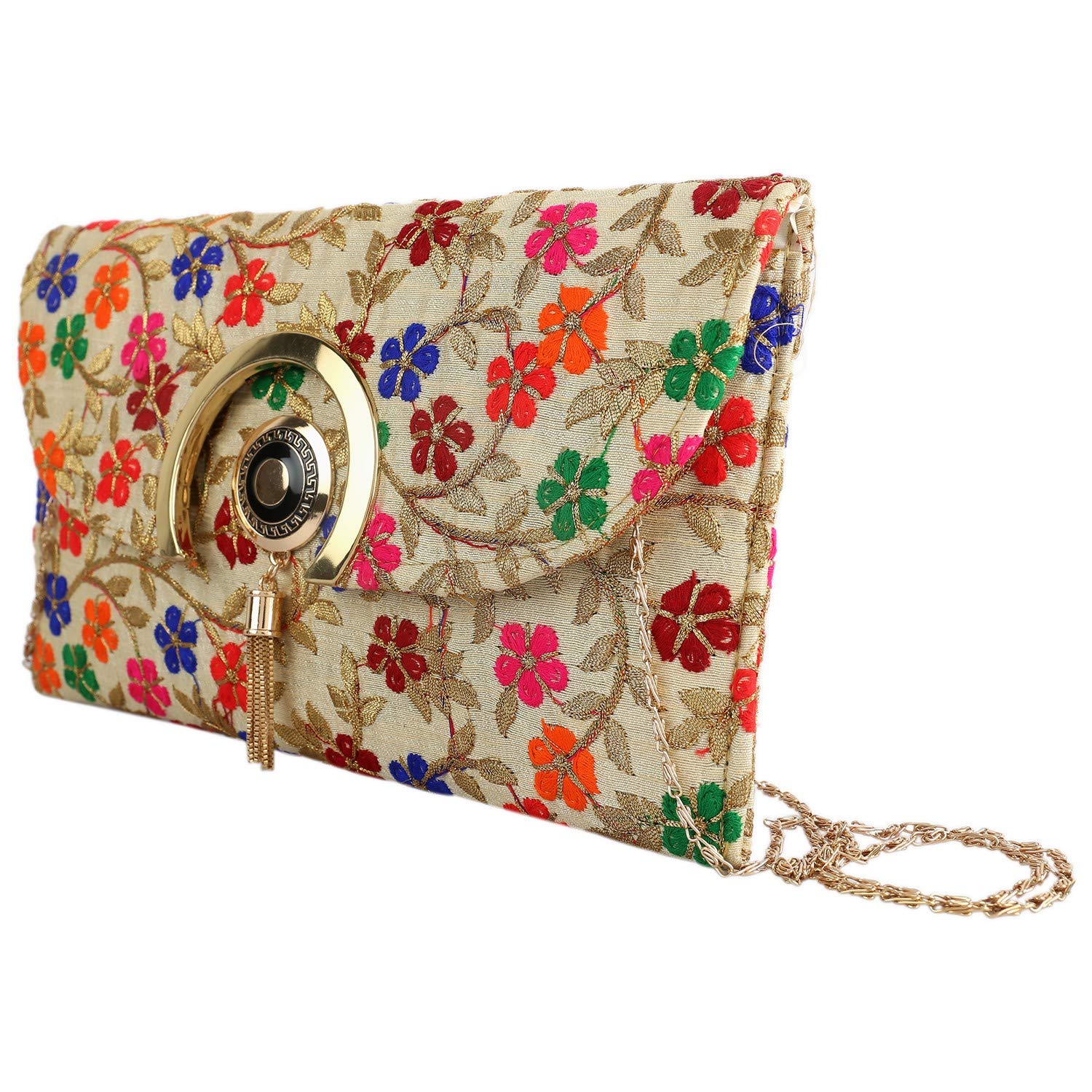 Traditional Designer Rajasthani Clutch Bag with Mirror Work for Women