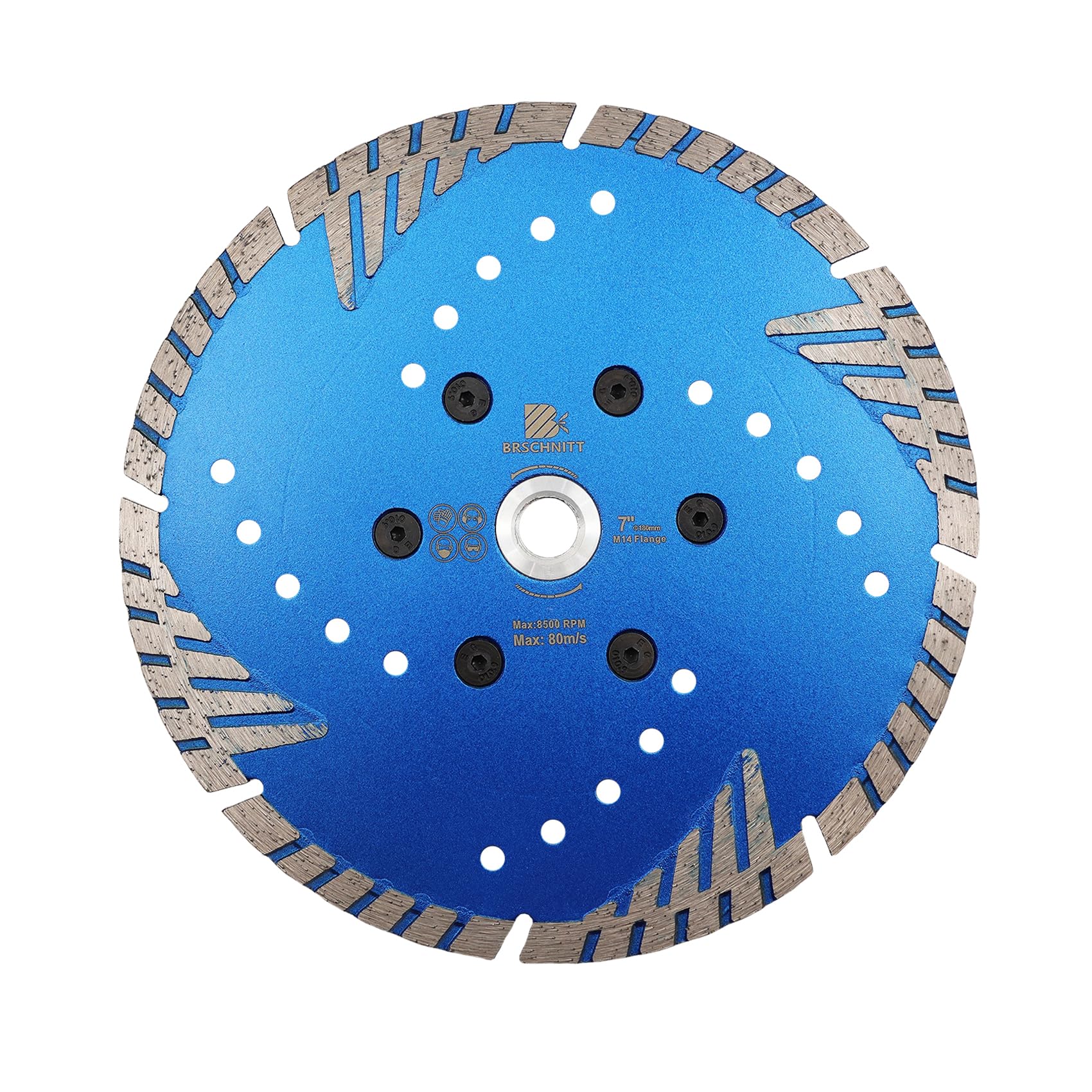 Diamond Granite Cutting Blade 180mm- BRSCHNITT Diamond Saw Blade Cut Concrete,Ceramic Porcelain Tile,Granite,Marble,Masonry,Paver,Quartz Disc M14 Thread