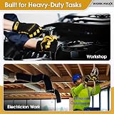 WORK MAXX Mustard Large Gardening Working Gloves Leather Thorn Proof Dexterity view 6