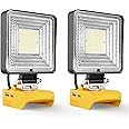 LIVOWALNY 30W LED Work Light Compatible with Dewalt 20V Battery, 2PCS 3000LM Flashlight with USB A & USB C Output Port Low Vo