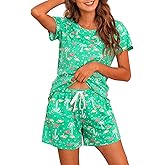 ENJOYNIGHT Womens Pajama Shorts Sets Cotton Pjs Summer Cute Sleepwear with Pockets