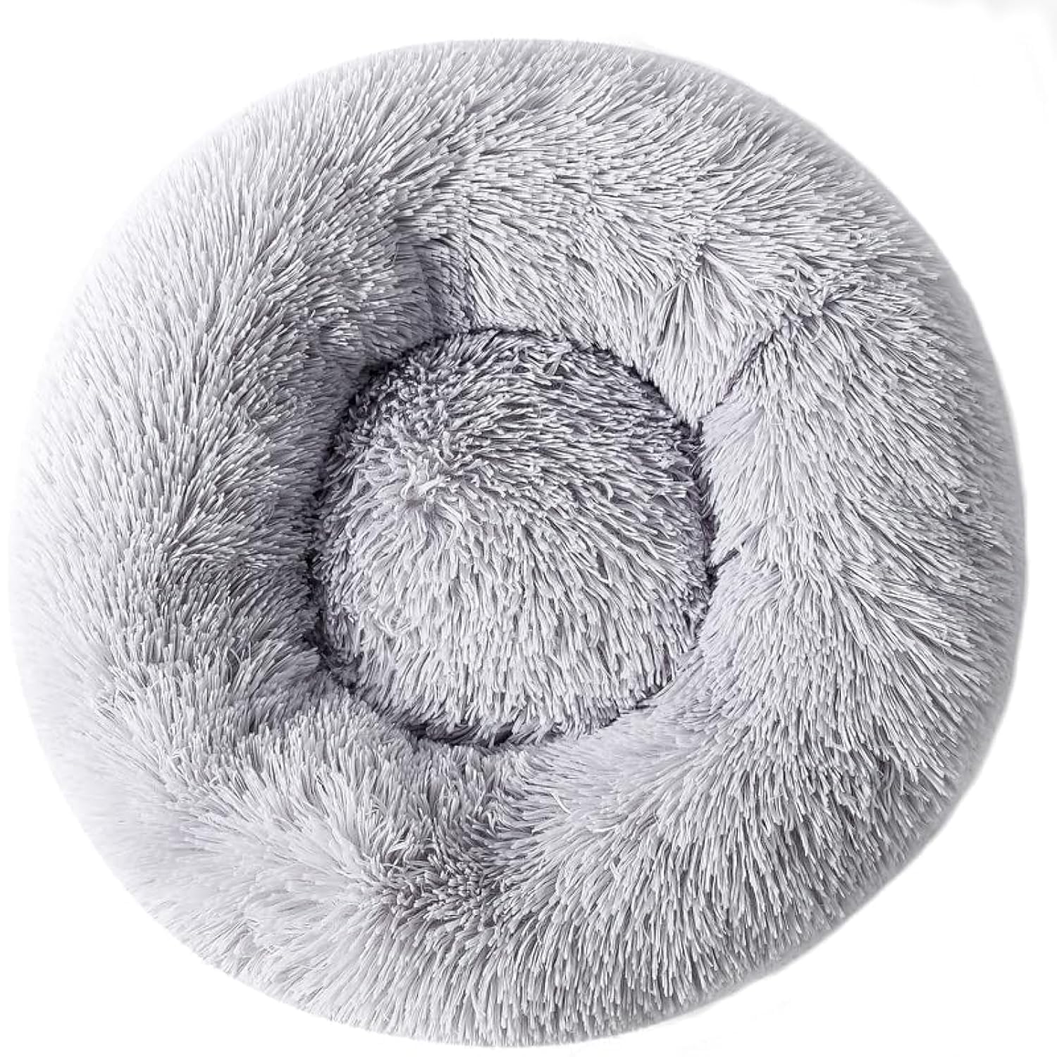 Zhoothyomiru Cat Bed Small dog bed Plush Donut Pet Beds Round Warm Cuddler Kennel Soft Puppy Sofa Nest Warm Soft Plush Comfortable (Light Gray M/45CM) fit within 5kg pet — image 1