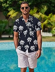 COOFANDY Mens Summer Shirt Button Up Short Sleeve