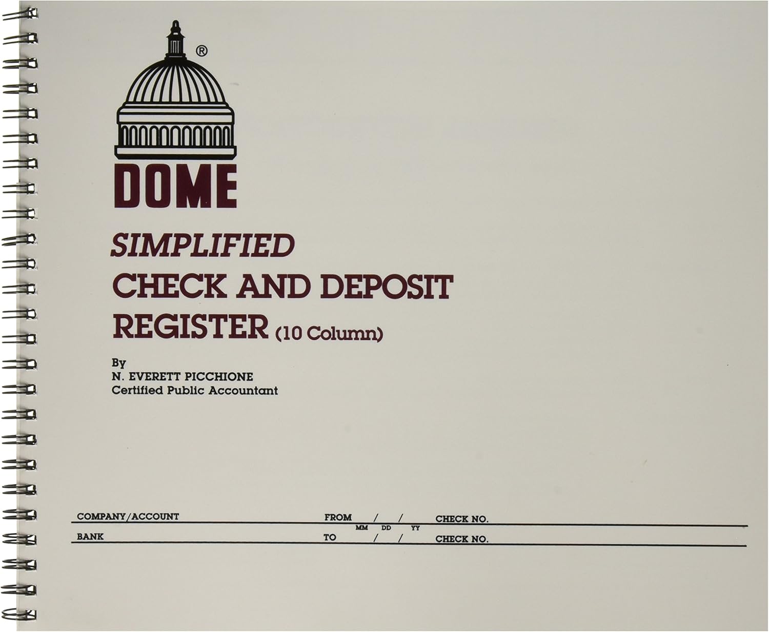 Dome Publishing Co Inc Check/Deposit Register, 50 Pages, 10-1/4 x 8-1/2 Inches, Gray (DOM210) : Company Checks : Office Products