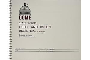 DOME PUBLISHING COMPANY Dome Publishing Co Inc Check/Deposit Register, 50 Pages, 10-1/4 x 8-1/2 Inches, Gray (DOM210)