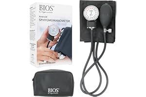 BIOS Diagnostics Aneroid Sphygmomanometer – Professional Manual Blood Pressure Cuff with 300 mmHg Manometer, Dual Air-Release
