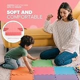 kidoola Foam Baby Play Mat 29x29cm Interlocking EVA Tiles 7mm Thick Multicolor view 4