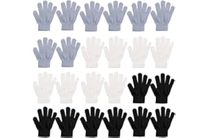 Kid's Winter Magic Gloves,6 or 12 Pairs Winter Stretchy Warm Magic Gloves Boys or Girls Knit Gloves
