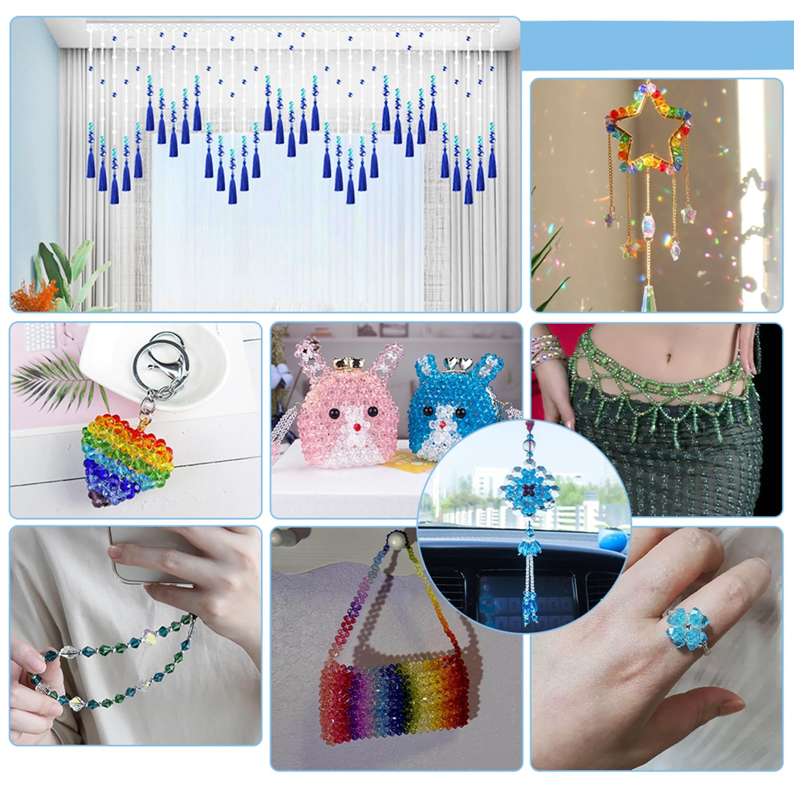 PH PandaHall 2160pcs 6mm Crystal Beads Bicone Bracelet Bead Faceted Acrylic Beads 24 Colors Rainbow Loose Craft Bead for Friendship Bracelet Necklace Earring Jewelry Making Flower Bag Decoration