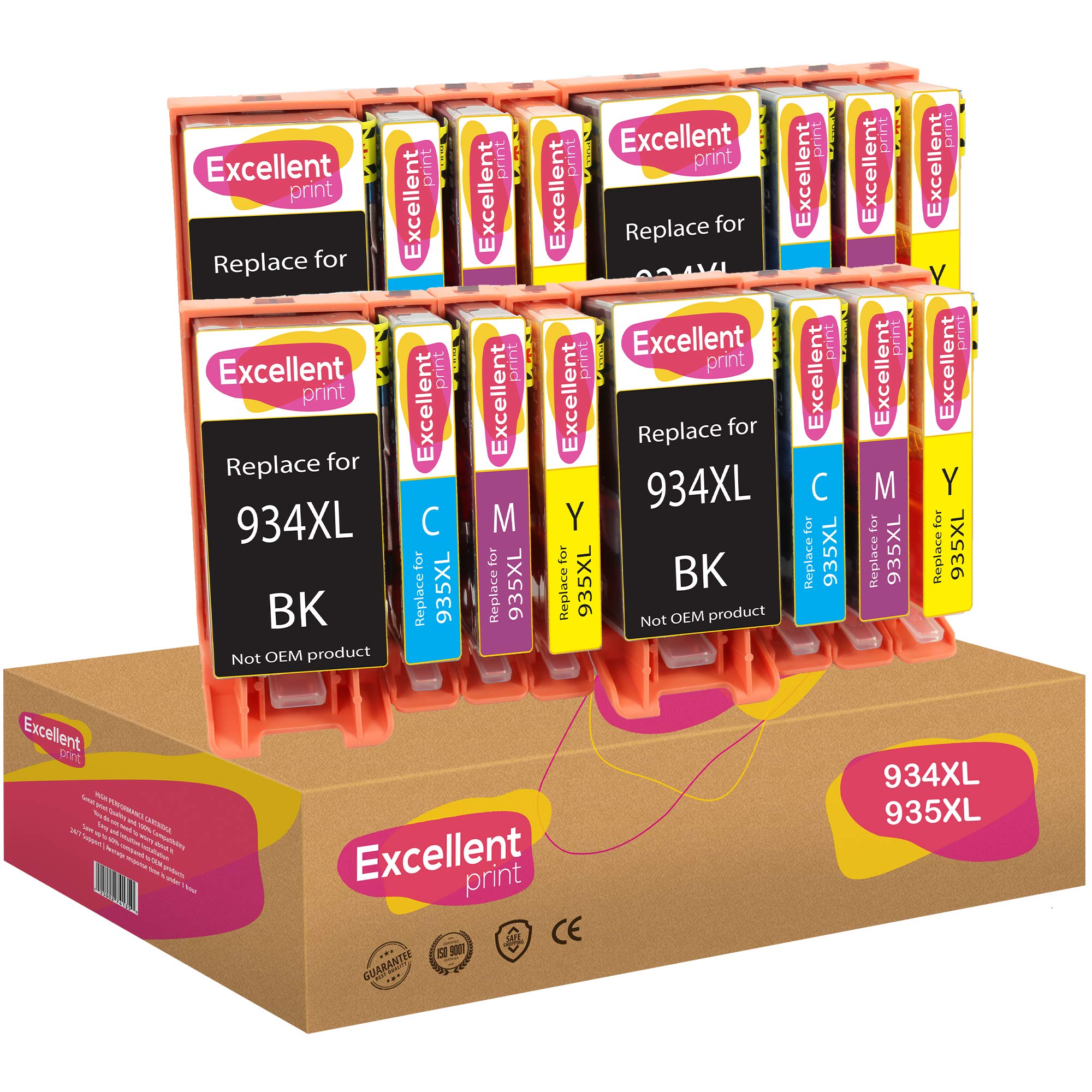 Excellent Print 934XL 935XL 934 XL 935 XL Compatible Ink Cartridges for HP Officejet 6812 6820 Officejet Pro 6230 6830
