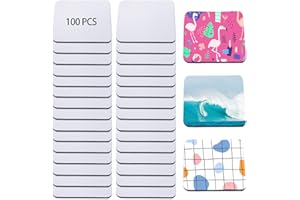 YOUKE OLA 100 Pieces Sublimation Blank Cup Coasters Bulk Square Blank Cup Mat Rubber for Sublimation Transfer Heat Press Printing DIY Crafts 3.93 x 3.93 Inch