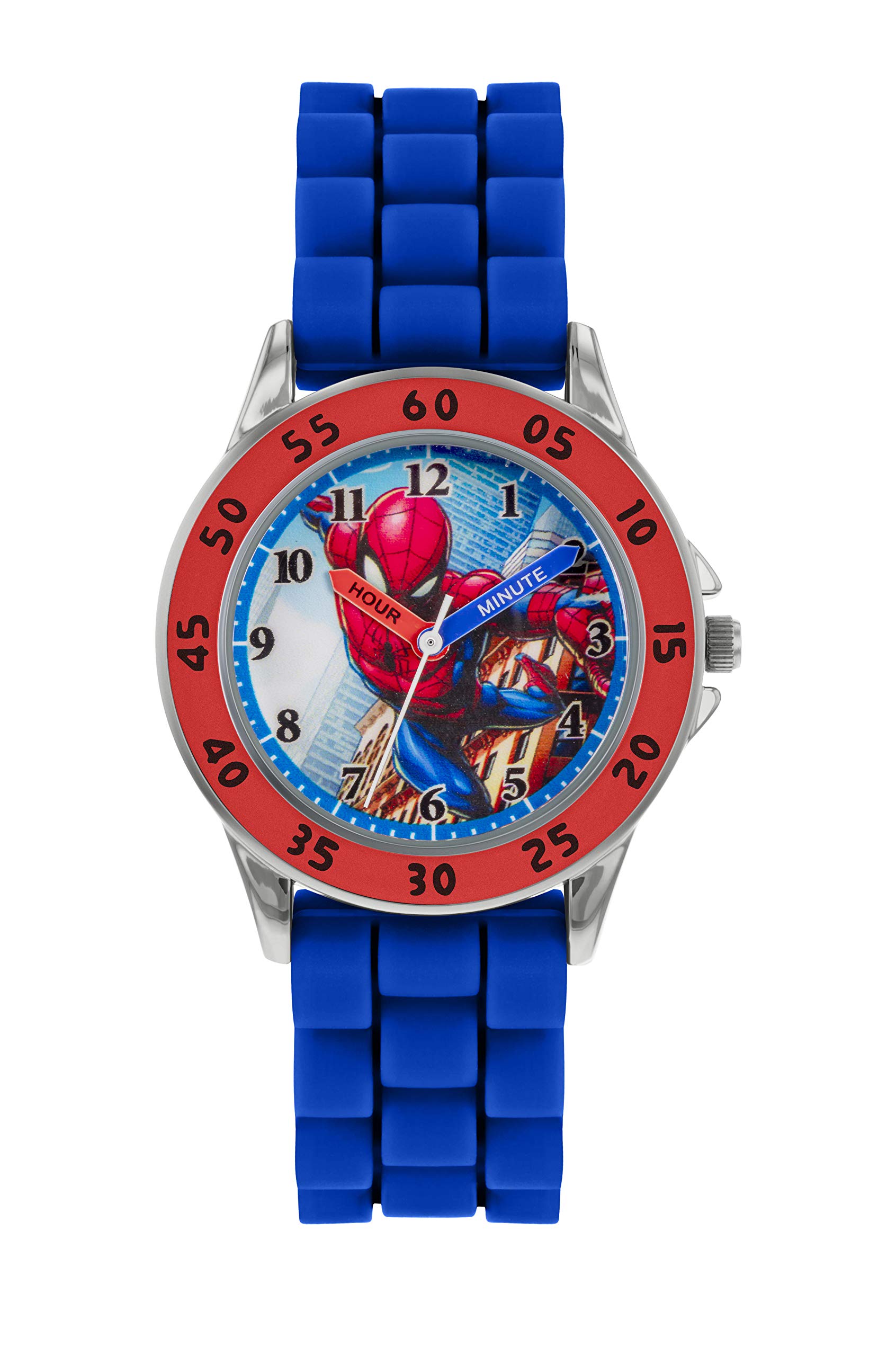 Spiderman Disney Time Teacher Kids Blue Silicon Strap Dial Watch SPD9048