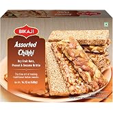 Bikaji Assorted Chikki Bar 400g Peanut Sesame Indian Sweet | Crunchy peanut and sesame brittle made from traditional mithai recipes; ready-to-eat, ideal for sharing, gifting, or festive