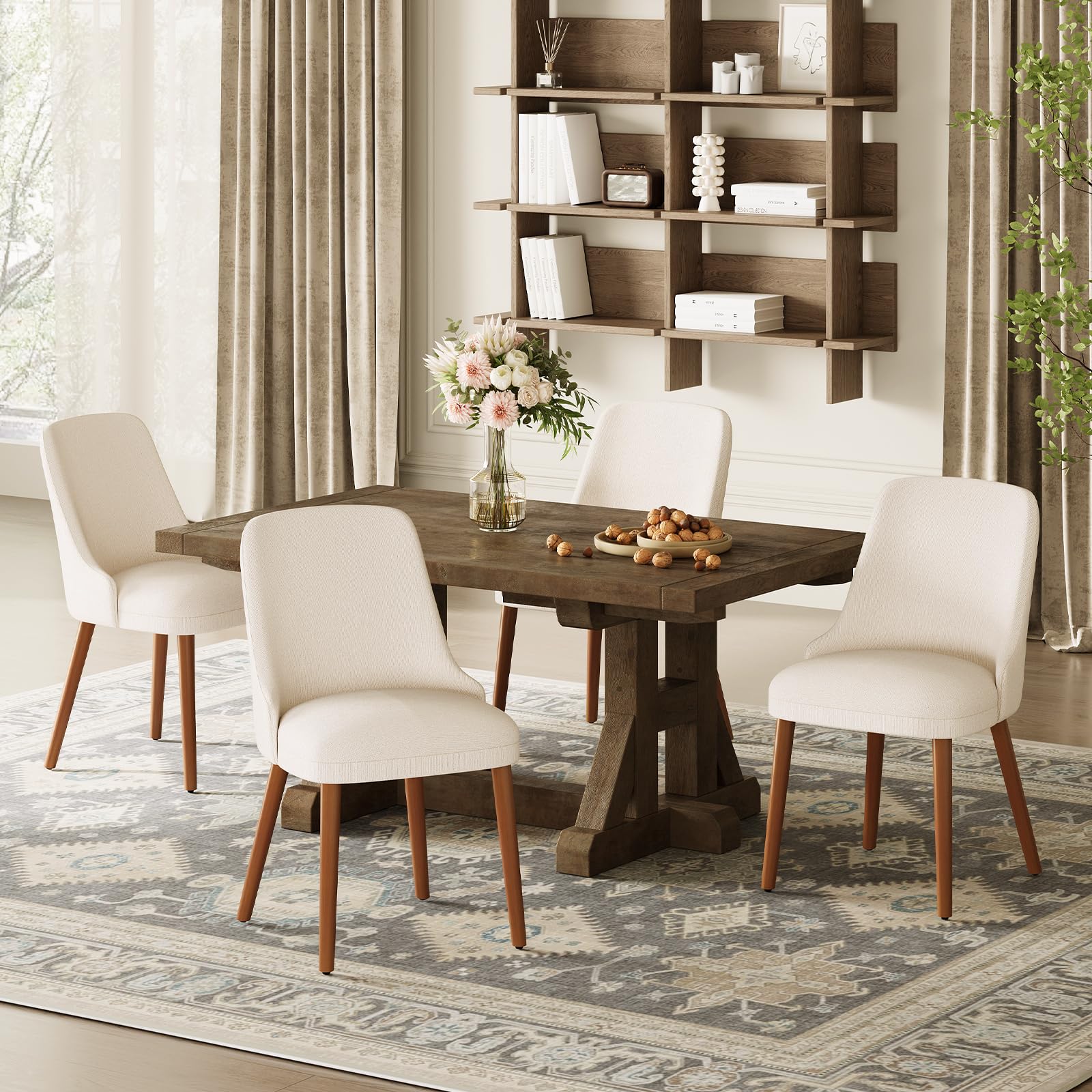 View 1 of *PARTIAL SET - ONLY 2 chairs*
MALOL Dining Chairs Set of 4, Upholstered Dining Room Chair with Wood Legs, High-Back Padded Kitchen Chairs for Dining Room/Restaurant/Cafe, Beige