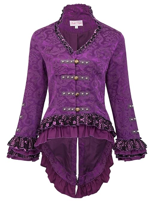 Belle Poque Damen Viktorianische Gothik Jacke Frack Vintage Jacke BP562