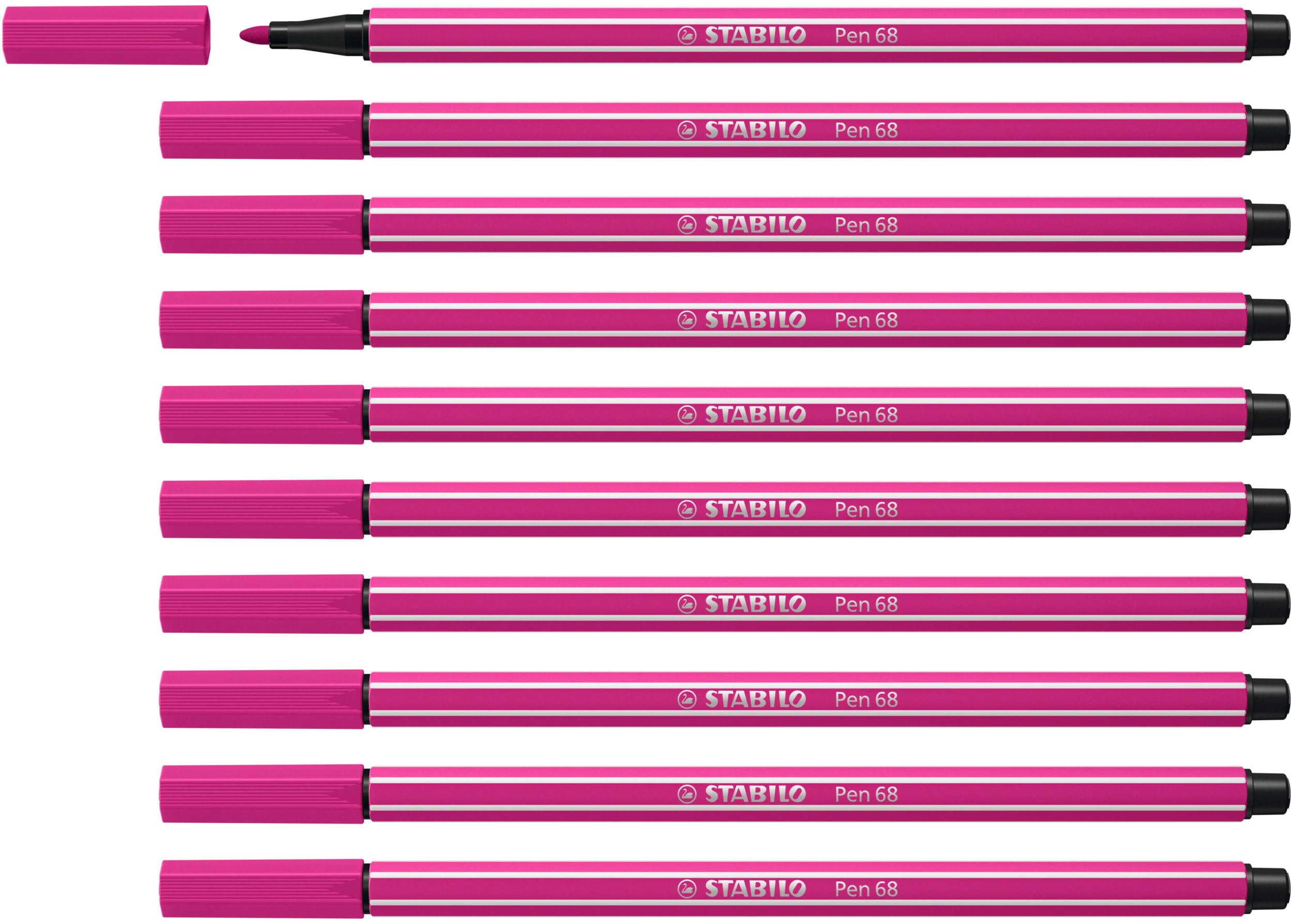 STABILO Pen 68 - Premium Fibre-Tip Pen - Pack of 10 - Rose — image 1