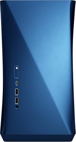 Era ITX Cobalt – Vidrio Templado – Mini-ITX Carcasa de Ordenador – Factor de Forma Pequeña – Admite refrigeración por Agua – USB Type-C - Aluminio