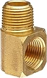 Anderson Metals Brass Pipe Fitting, 90 Degree Barstock Street Elbow, 1/4" Male Pipe x 1/4" Female Pipe