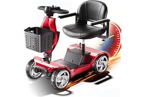 IQIRAF Foldable Mobility Scooters for Seniors, Black Powered Electric Wheelchair, 4 Wheel Lightweight Mobility Scooters for A