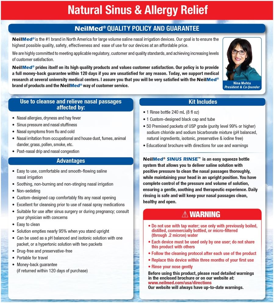 NeilMed Sinus Rinse - A Complete Sinus Nasal Rinse Kit: Health & Personal Care