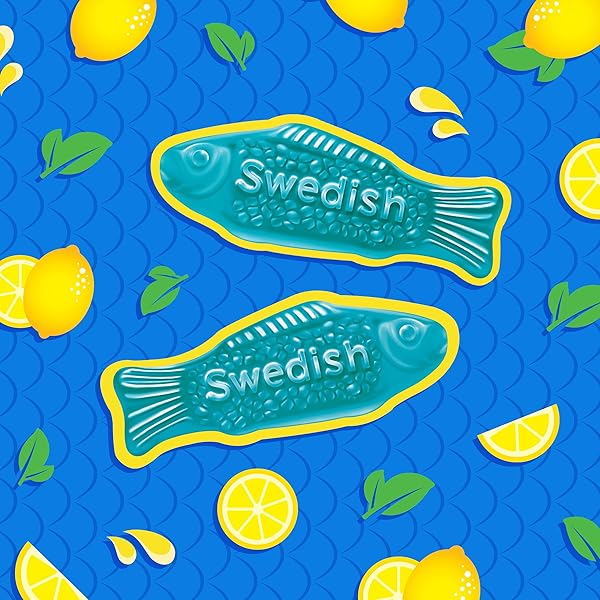 SWEDISH FISH BLUE RASPBERRY LEMONADE SOFT & CHEWY GUMMY CANDY, 8.04 OZ