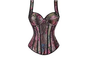 Zhitunemi Overbust Corset Tops For Women: Plus Size Pirate Costume Women - Straps Bustier Corsets For Theme Party Costumes