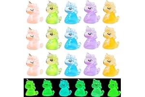 EVDERS 36Pcs Luminous Mini Resin Unicorn Tiny Unicorn Miniature Figurines Glow in The Dark Resin Unicorns Figures for Fairy Garden Accessories Moss Landscape Aquarium Desktop Crafts Decor