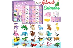 CIESA Advent Calendar 2025, 24 Packs Animal Insect Building Blocks Countdown to Christmas Party Favors for Kids, Xmas Gifts Advent Calendars for Boys Girls Ages 4-8 3-5 8-12