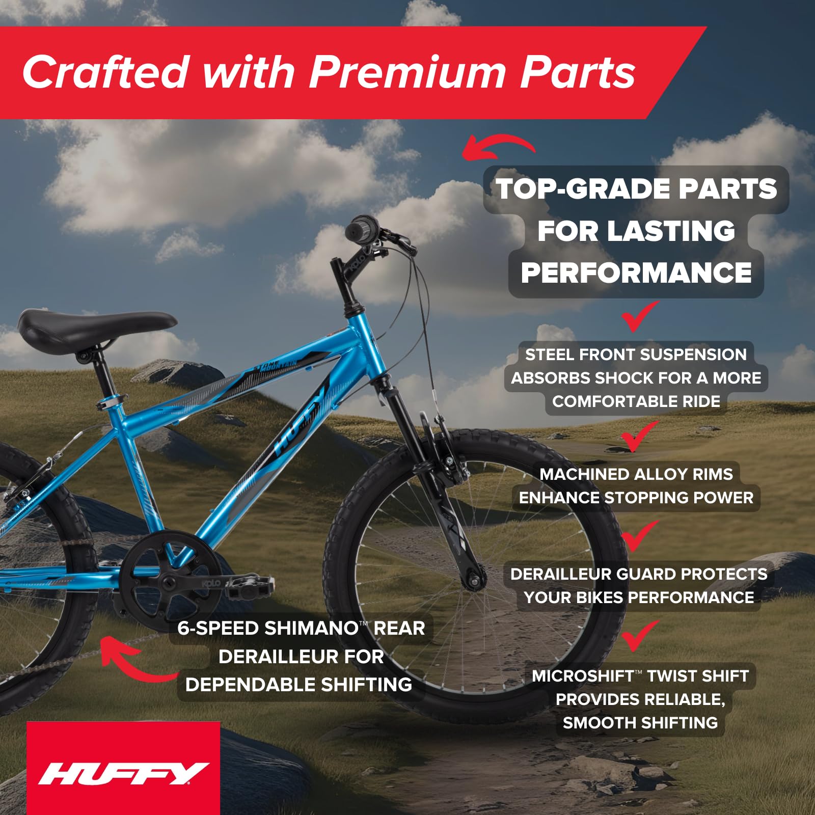 Huffy Stone Mountain Hardtail Bike, 20
