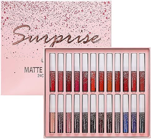 Amazon Maeleody 口紅 24枚セット リップグロス 人気 リップグレーズ 艶消し リップスティック うるおい 長持ち リップティント 発色 可愛い 赤 リップベース リップ 落ちない 口紅 リキッド リップエディション 高校生 誕生日 プレゼント Maeleody 口紅 通販