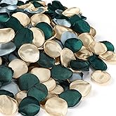 Tigeen 600 Pcs Green Champagne Silk Rose Petals Artificial Flower Petals for Wedding Flower Girl Basket Aisle Scatter Dinner Centerpieces Party Bridal Shower Romantic Night Decor