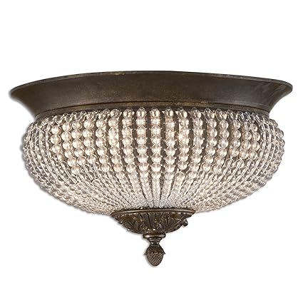 Amazon Com 15 Old World Beaded Crystal Flush Mount 2 Light