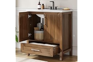 IDEALHOUSE 30" Bathroom Vanity with Sink, Freestanding Bathroom Sink Cabinet with 2 Soft-Closing Doors & Large Storage Drawer