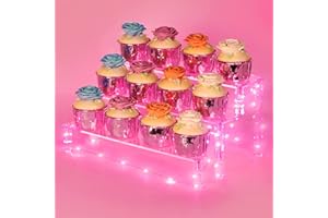 YestBuy Display Shelf Cake Stand – 3 Tier Shelf Cupcake Stand – Multifunctional and Durable Acrylic Stand – Mounting Hardware Included – Ideal for Desserts, Cosmetics, Glassware, Figurines