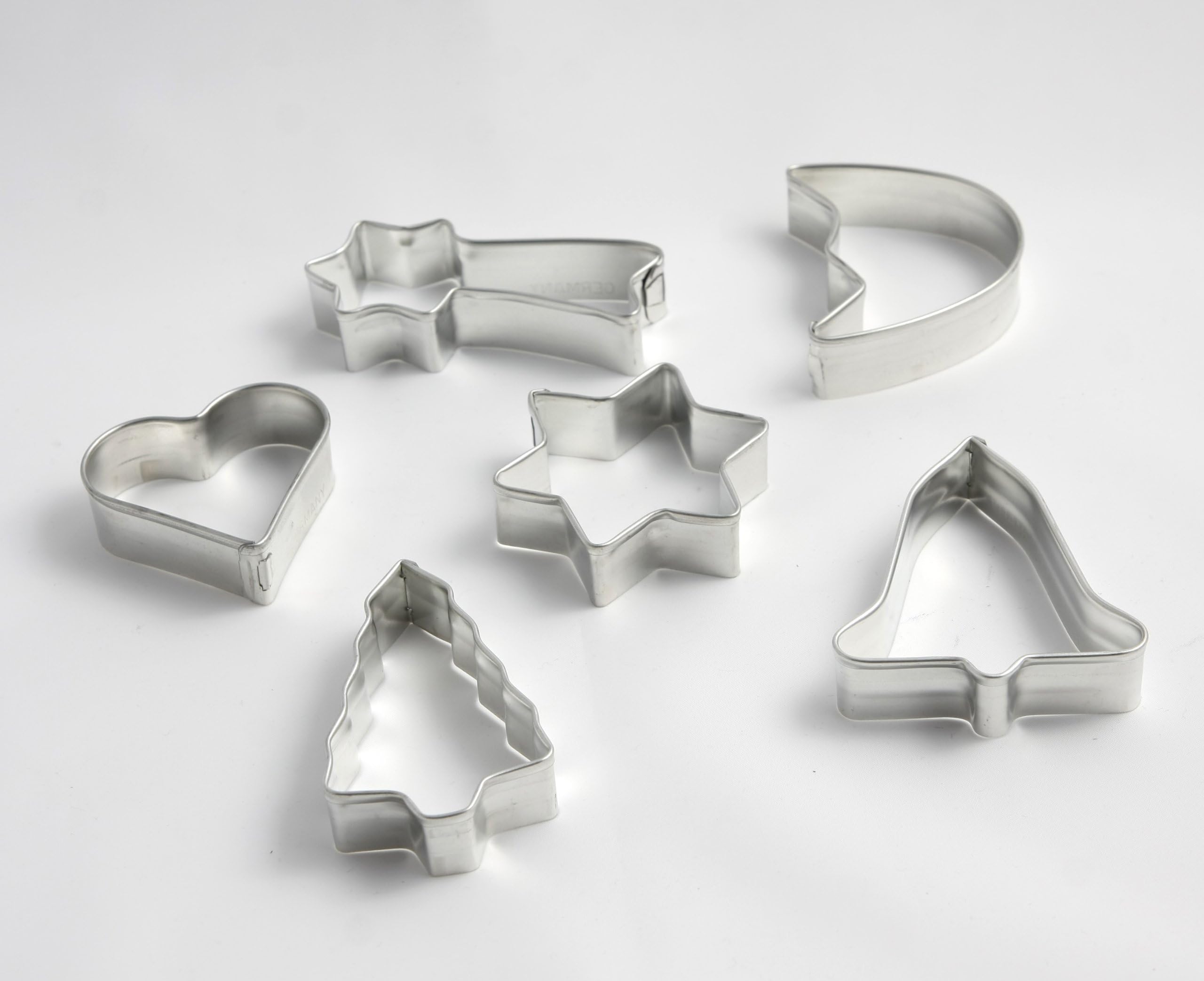 Menz Christmas Cookie Cutters, 12 pcs, tin Plate, 0.63-Inch (16 mm) high, Quality Product Made in Germany