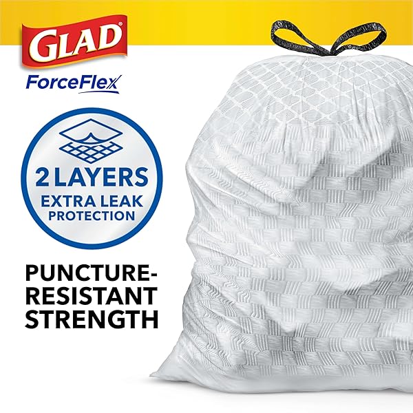GLAD FORCEFLEX TALL KITCHEN DRAWSTRING TRASH BAGS, 13 GAL, FRESH CLEAN, 110 CT, PACK MAY VARY
