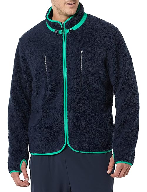 Amazon Essentials Men's Teddy Fleece Full-Zip Jacket, Dark Navy, XX-Large