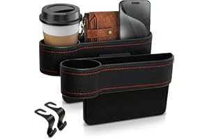 EcoNour Car Seat Gap Filler with Cup Holder (25.4 x 15.2 cm) | Car Seat Organiser Front Gap Filler | Car Accessories in Between Seats | Car Travel Accessories | Roadtrip Essentials for Adults