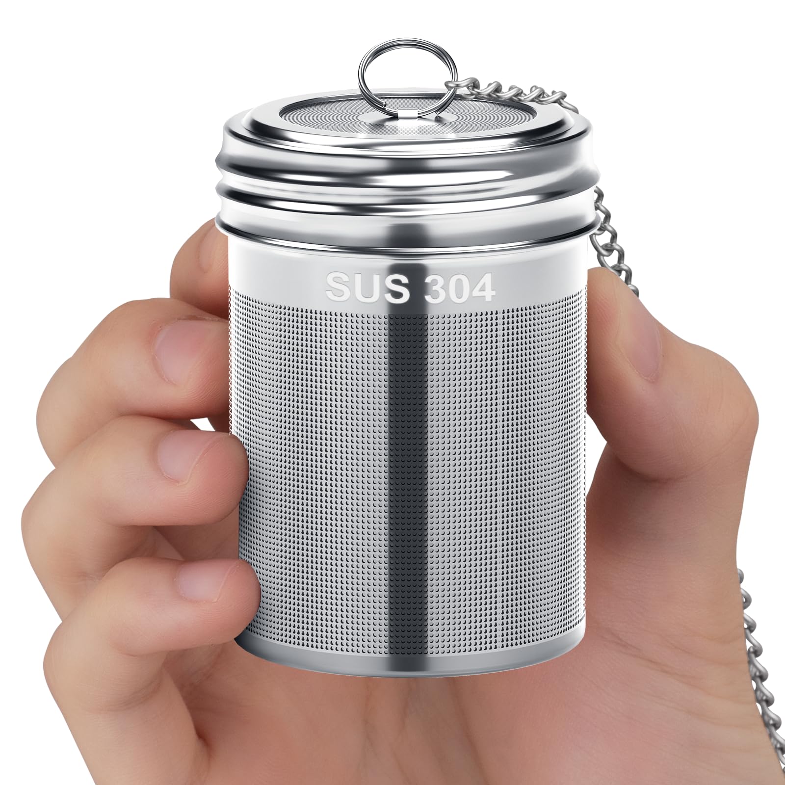 2 Pack Reinmoson Large Tea Infuser for Loose Tea & Spice Infuser for Cooking, 2.1” x 2.9” Extra Fine Mesh Large Tea Strainers, 304 Stainless Steel Loose Leaf Tea Steeper for Black Tea, Rooibos, etc