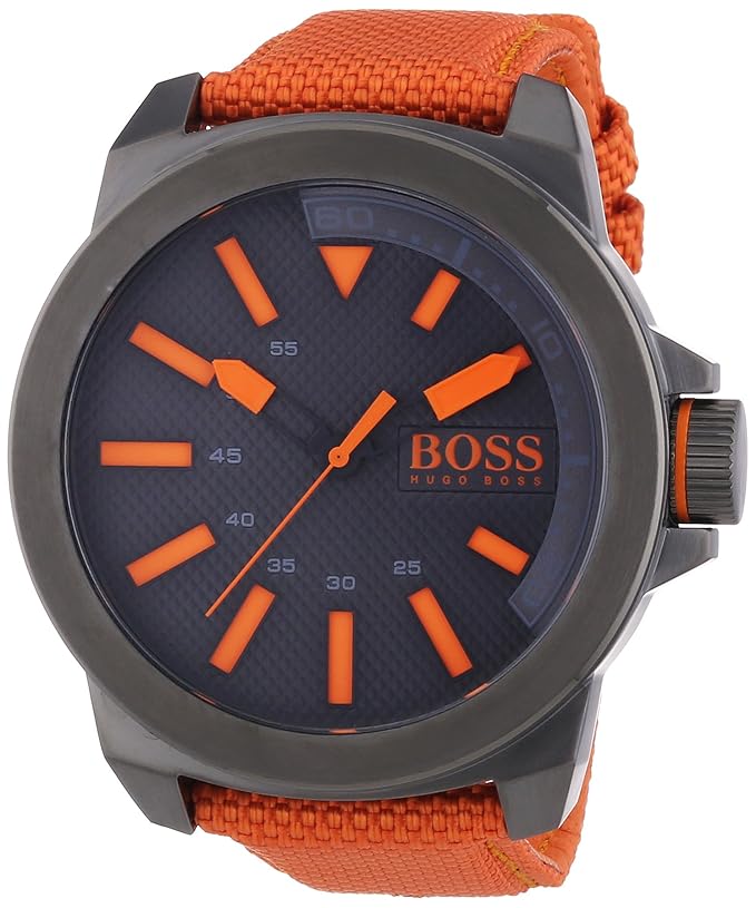 Hugo Boss Orange New York Herren-Armbanduhr Quartz mit Textil Armband 1513010