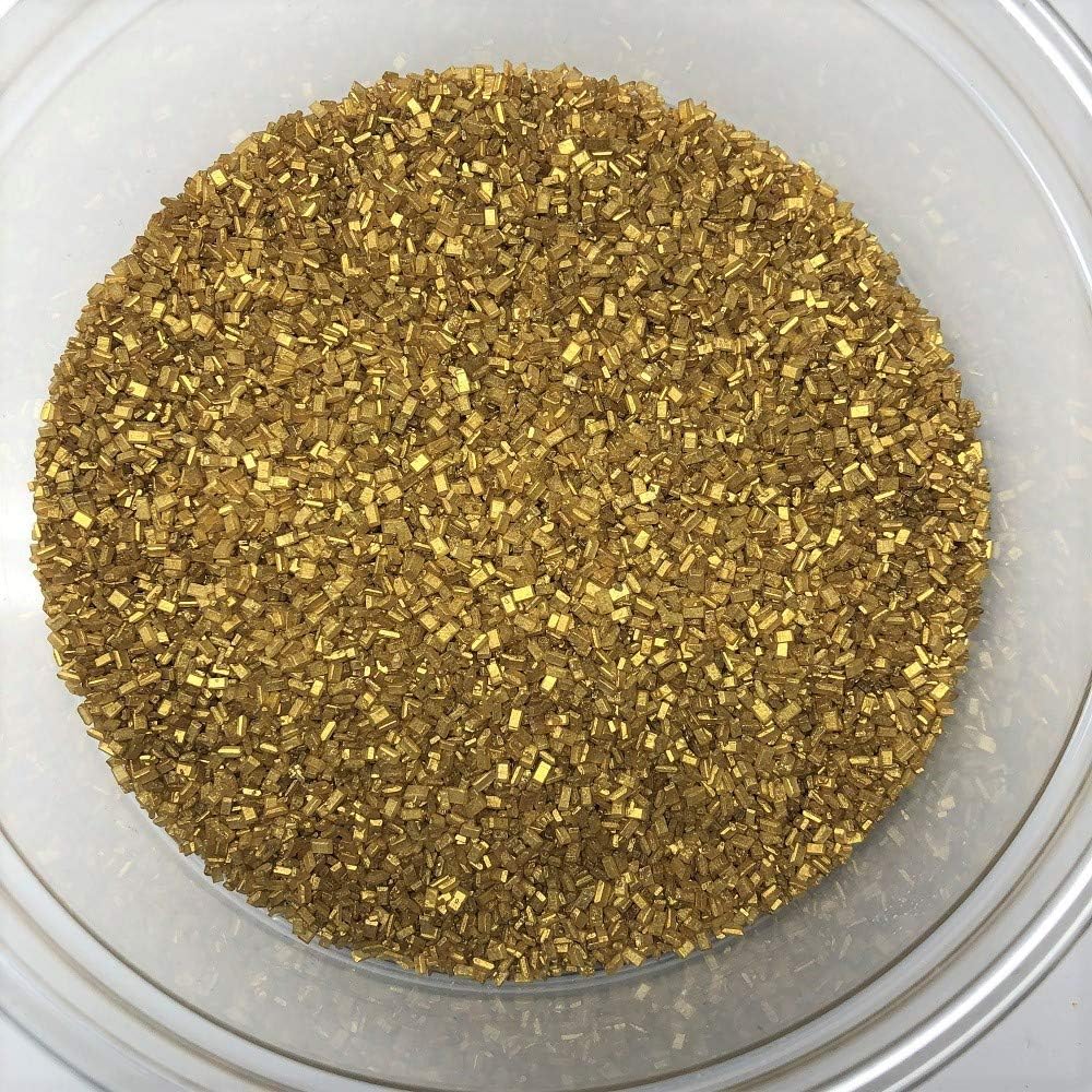 Gold Crystalz Sugar Crystals Bakery Topping Sprinkles 8 ounces colored sugar