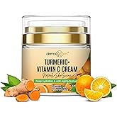 Turmeric Face Cream + 30% Vitamin C Glow Boosting Moisturizer & Skin Repairing, Hydrating with Organic Ingredients Anti-Aging Facial Cream, Normal, Dry, Oily & Combination Skin - 1.7 FL OZ