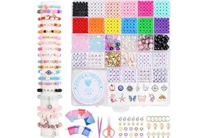 KSF Beads for Bracelet Making Kit for Girls - Beads Bracelets Clay Beads for Jewelry DIY Arts Crafts Making,Birthday Gift Toys for Kids Age 6-13,DIY Mom/Dad/Teacher/Sister Friendship Gifts Form Teen Girl