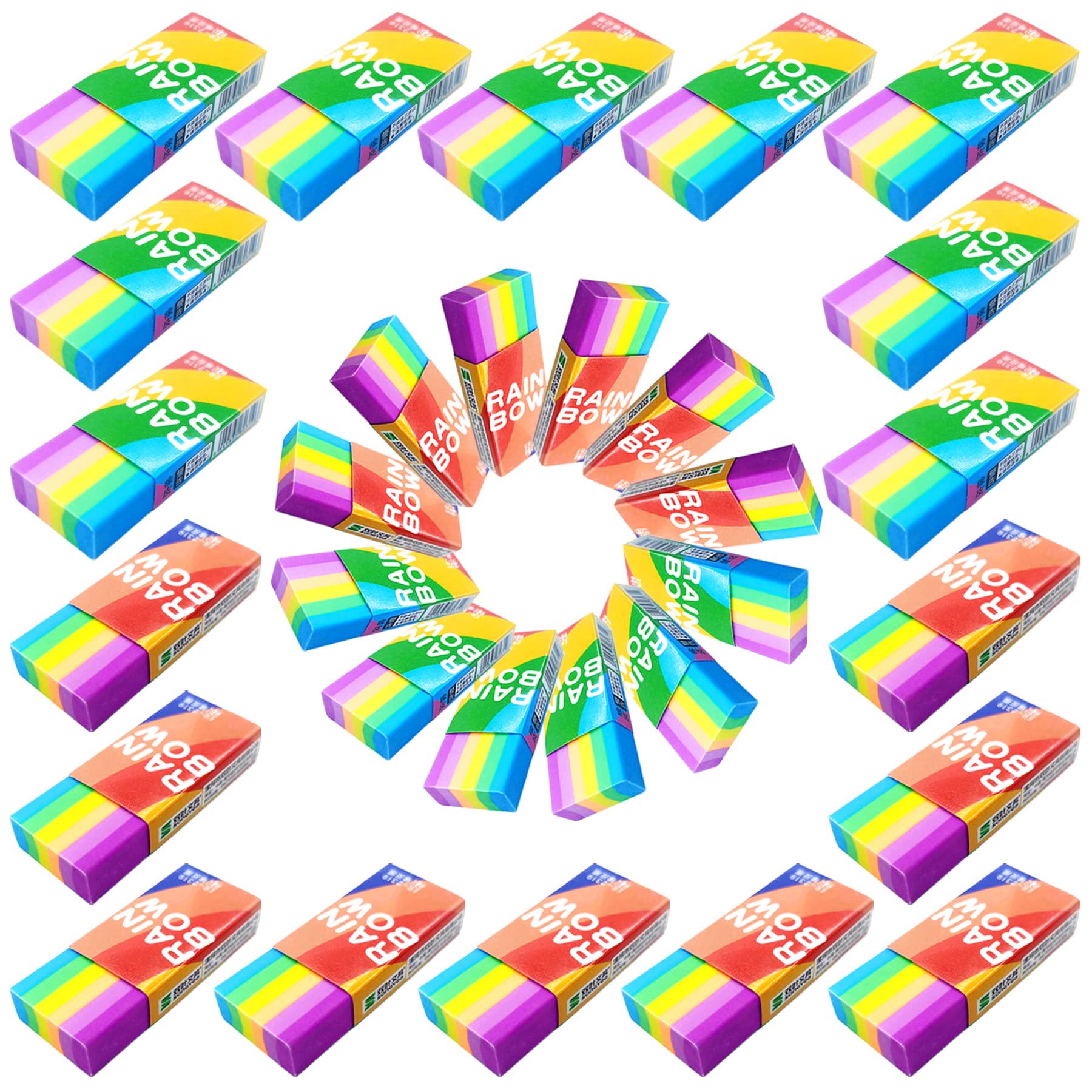 2B Eraser Children, 30 Pieces Children's Eraser, Soft Eraser, Mini Eraser, 2B Soft School Eraser Set, Eraser Cube for Children, Children Party Bag Gift Toy for Schools Sketching Office
