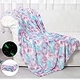 Glow in The Dark Blanket Unicorns Gifts for Girls,Unicorn Party Blankets,Luminous Girls Toys,Soft Kids Blankets,for 1-10 Year Old Girl Birthday Christmas Halloween Thanksgiving Easter Gifts,60 x 50in