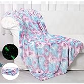SALIMAH Glow in The Dark Blanket Unicorns Gifts for Girls, Toys for Girls Age 2 3 4 5 6 7 8 9 10 Year Old, Soft Kids Blankets Gifts for Grandkids Teens for Christmas Birthday, 50"x60"