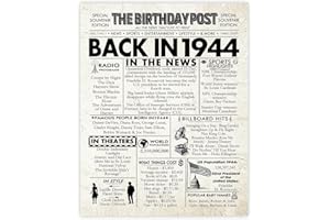 STUFF4 80th Birthday Poster Unframed - Back In 1944 Newspaper - Happy 80th Birthday Gifts for Men Women Vintage Retro Born In 1944, 8x10 Inch Eighty Eightieth Bday Party Decor Decoration